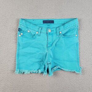 Womens High Waist Pixie Denim Cut Off Shorts Size 8 Blue Rock & Republic Stretch